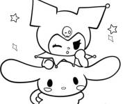 Coloriage Kuromisur les &eacute;paules de Cinnamoroll