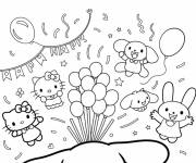 Coloriage L'amiti&eacute; de Cinnamoroll et Hello Kitty de Sanio