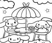 Coloriage Pique-nique de Cinnamoroll et ses amis