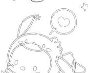 Coloriage Pompompurin parmi des flocons de neige