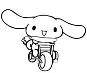 Coloriage et dessins gratuit Sc&egrave;ne de Cinnamoroll &agrave; v&eacute;lo à imprimer