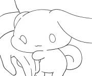 Coloriage Sc&egrave;ne de Cinnamoroll qui re&ccedil;oit une tape