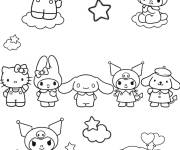 Coloriage Tous les amis de Cinnamoroll