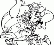 Coloriage et dessins gratuit Cleopatre Astérix entrain de se lamenter à imprimer