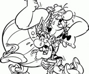 Coloriage Cleopatre Astérix entrain de se lamenter