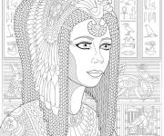 Coloriage Cl&eacute;op&acirc;tre avec une coiffure &eacute;labor&eacute;e