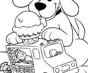 Coloriage Clifford aime la glace
