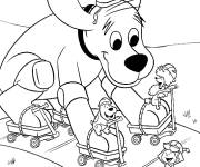Coloriage Clifford aime le patinage