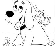 Coloriage et dessins gratuit Clifford avec ses amis dans la rivi&egrave;re à imprimer