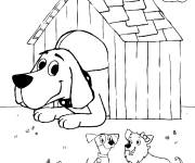 Coloriage Clifford chien dans sa maison