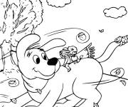 Coloriage Clifford, Cleo et Emily pendant l'automne