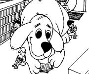 Coloriage Clifford dans la librairie