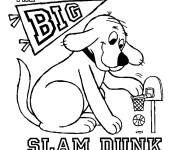 Coloriage Clifford en jouant au Basketball