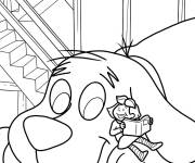 Coloriage Clifford le chien avec son propri&eacute;taire