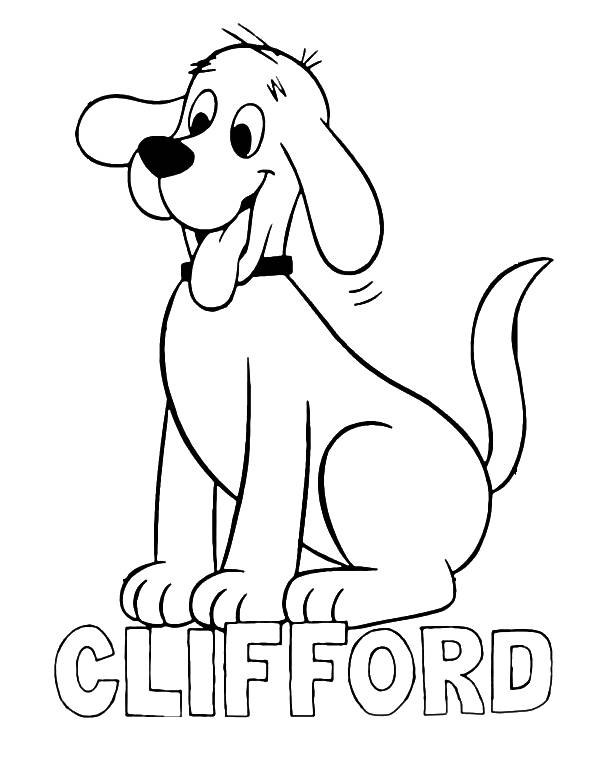 Coloriage Clifford le chien rouge de dessin animé