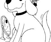 Coloriage Emily brosse le chien Clifford