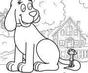 Coloriage Emily et Clifford devant sa maison