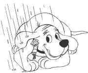 Coloriage et dessins gratuit Emily et Clifford sous la pluie à imprimer