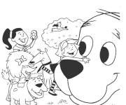 Coloriage L'amitié de dessin animé Clifford