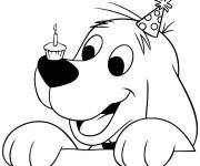 Coloriage L'anniversaire du chien Clifford