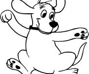 Coloriage Le chien Clifford en dansant