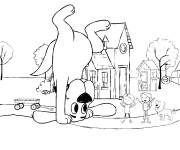 Coloriage Le chien Clifford fait du sport