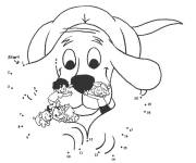 Coloriage et dessins gratuit Le chien Clifford numéroté pour enfants à imprimer