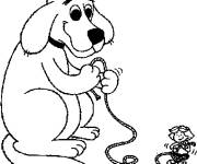 Coloriage Le g&eacute;ant Clifford avec la petite Emily