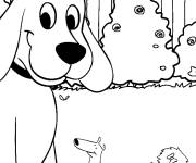 Coloriage Le gros Clifford avec les petits amis chiens