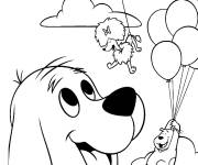 Coloriage Les aventures du chien Clifford et ses amis Cleo et T-Bone