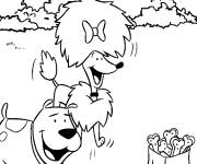 Coloriage Les chiens T-Bone et Cleo