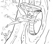 Coloriage et dessins gratuit Fée Clochette dans L'Arbre à imprimer