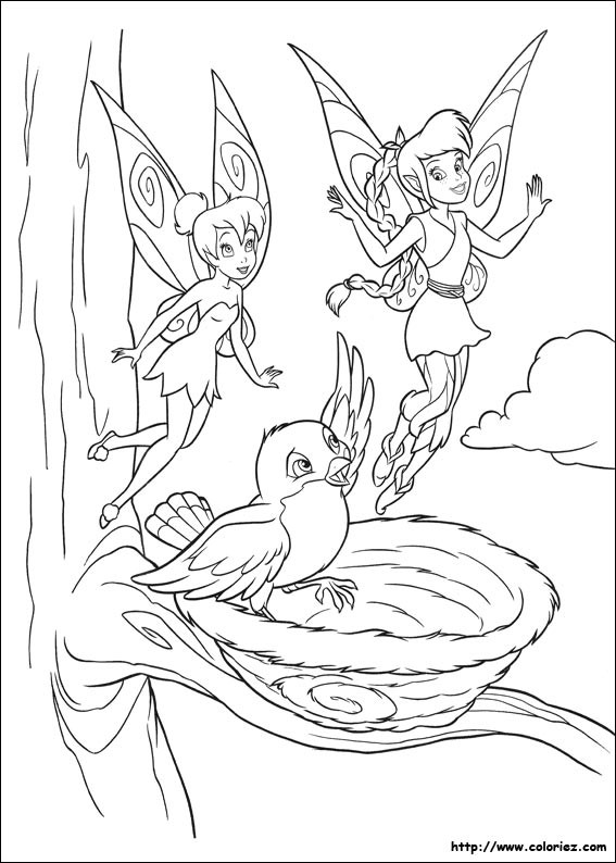Coloriage Fée Clochette et ses amis dessin gratuit à imprimer