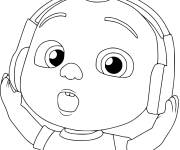 Coloriage B&eacute;b&eacute; Jay &eacute;coute de la musique
