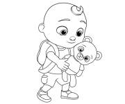 Coloriage B&eacute;b&eacute; Jay JJ avec son jouet