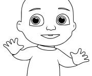 Coloriage B&eacute;b&eacute; Jay JJ de cocomelon pendant la f&ecirc;te