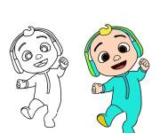 Coloriage B&eacute;b&eacute; JJ Jay  avec mod&egrave;le