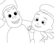 Coloriage B&eacute;b&eacute; Johnny avec le singe