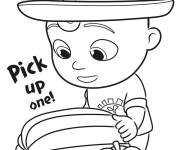 Coloriage B&eacute;b&eacute; Johnny de Cocomelon avec la citrouille