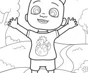 Coloriage Cody avec les bras lev&eacute;s Cocomelon