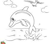 Coloriage et dessins gratuit Dauphins de dessin animé Cocomelon à imprimer