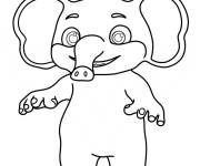 Coloriage Ello l'éléphant de dessin animé Cocomelon