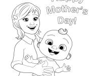Coloriage et dessins gratuit Fête des mères Cocomelon à imprimer