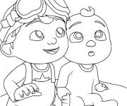 Coloriage et dessins gratuit Jay et Tom de Cocomelon à imprimer