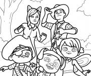 Coloriage La famille de b&eacute;b&eacute; Jay JJ pendant le Halloween Cocomelon