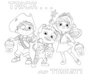 Coloriage et dessins gratuit Personnages de Cocomelon pendant le Halloween à imprimer