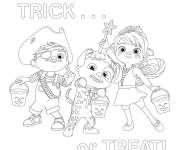 Coloriage Personnages de Cocomelon pendant le Halloween