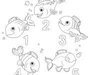 Coloriage et dessins gratuit Poissons de Cocomelon à imprimer