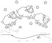 Coloriage et dessins gratuit Trois moutons de dessin animé Cocomelon à imprimer