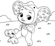 Coloriage B&eacute;b&eacute; en tenu d'&eacute;l&eacute;phant de Cry babies